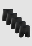 Men's Cotton Long Leg Boxer Briefs with Fly - 5 Pack
