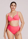 High-Waisted Ruched Tummy Control Bikini Set