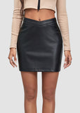Mini Skirt Faux Leather PU Boots Skirts
