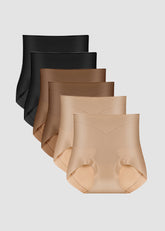 High-Waist Checkered Sculpting Panties (6 Pack)