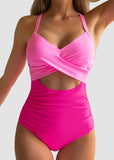 Tummy Control Cut Out Back Tie One Piece Swimsuit