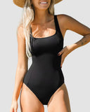 LilyLove® Slim & Sculpt Tummy Control Crisscross Back Tie One Piece Swimsuits