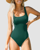 LilyLove® Slim & Sculpt Tummy Control Crisscross Back Tie One Piece Swimsuits