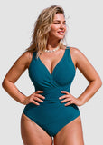 SculptSkin™ SmoothCore V-Neck One-Piece Swimsuit