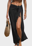 Ruffle Sarong Cover Up Self Tie Wrap Skirt