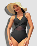 LilyLove® One Piece Swimsuit V Neck Sling Gauze Swimwear
