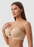 Front Closure No-Slip Supportive Fit Strapless Bra