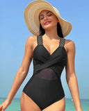 LilyLove® One Piece Swimsuit V Neck Sling Gauze Swimwear