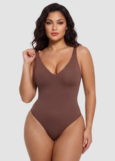 Deep V Sculpting Thong Bodysuit