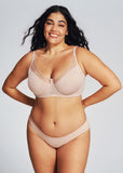 Unlined Mesh Panel Minimizer Bra