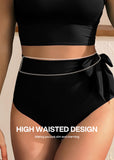 Double Tie High Waist Tummy Control Bikini Set