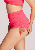 Drawstring Ruched Side-tie Swim Skirt