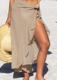 Ruffle Sarong Cover Up Self Tie Wrap Skirt