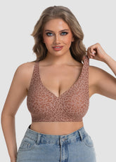 Wireless Leopard V-Neck Contour Bra
