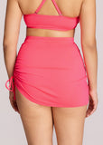 Drawstring Ruched Side-tie Swim Skirt