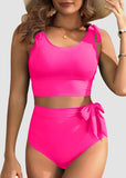 Double Tie High Waist Tummy Control Bikini Set