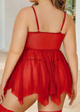 Sexy Plus Size Mesh Lace Babydoll – Curvy Nightgown for Bold Nights