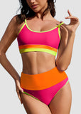 Color-Block High Waist Bikini Set