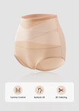 Plus-Size High-Waist Cross Tummy Control Panties (5 Pack)