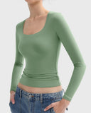 Square Neck Slimming Basic Top