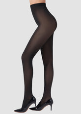 Slimming Semi-Sheer Black Tights