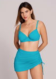 Drawstring Ruched Side-tie Swim Skirt