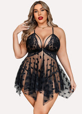 Plus Size Lace Nightdress with Front Slit