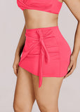 Side-Tie Shaping Mini Wrap Skirt
