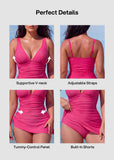SculptSkin™ FlowFlair Side Tie Swim Dress