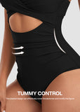 Tummy Control Cut Out Back Tie One Piece Swimsuit