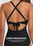 Tummy Control Cut Out Back Tie One Piece Swimsuit