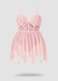 Sexy Plus Size Mesh Lace Babydoll – Curvy Nightgown for Bold Nights