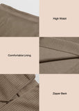 High Waist Corduroy Mini Skirt with Built-in Safety Shorts