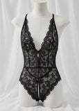 Bridal Whisper Halter Lace Crotchless Teddy