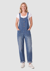Vintage Button Detail Denim Bib Overalls