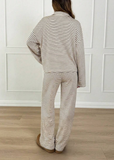 Women’s Striped V-Neck Top & Pants 2-Piece Set