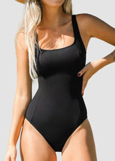 LilyLove® Slim & Sculpt Tummy Control Crisscross Back Tie One Piece Swimsuits