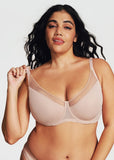 Unlined Mesh Panel Minimizer Bra