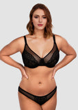 BOGOš„Unlined Mesh Full Coverage Lace Minimizer Bra