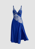 Sexy Sheer Mesh Nightgown – Floral Embroidery Babydoll
