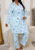 Comfy 3-Piece Pajama Set – Robe, Camisole & Long Pants