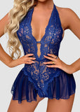 Sexy Hollow Lace Strappy Crotchless See-Through Bodysuit