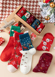 Cozy Christmas Wool Crew Socks - 5 Pairs