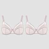 BOGO🔥Unlined Mesh Full Coverage Lace Minimizer Bra