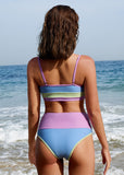 Color-Block High Waist Bikini Set