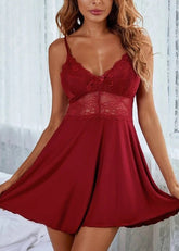 Sexy Lace Sheer Babydoll Nightdress