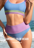 Color-Block High Waist Bikini Set