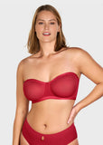 Strapless Mesh Balconette Underwire Bra