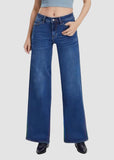 Mid-Low Rise Stretch Baggy Wide-Leg Jeans