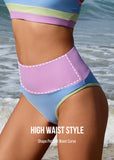 Color-Block High Waist Bikini Set